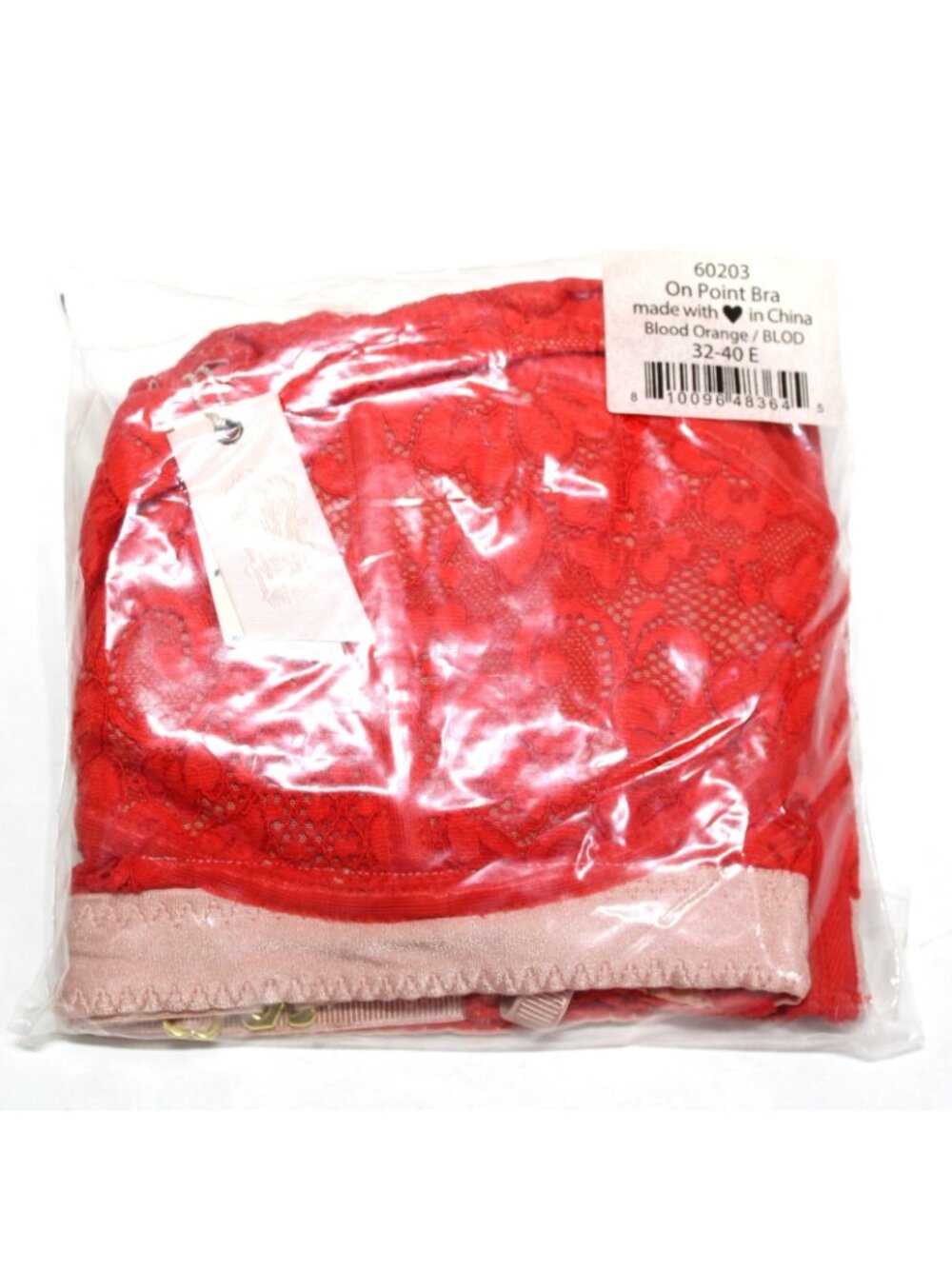 We Are HAH On Point Bra Size 32-40E Blood Orange Red #60203 - Picture 4 of 5